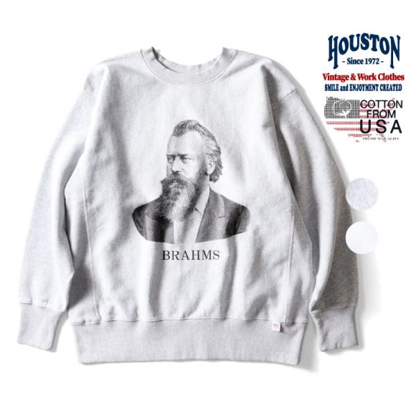 HOUSTON  / ヒューストン 22321 PRINT U.S COTTON R/V SWEAT...
