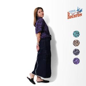 HOUSTON woman / ヒューストン ウーマン 4028W ALOHA SHIRT (LEOPARD) / アロハシャツ -全4色-