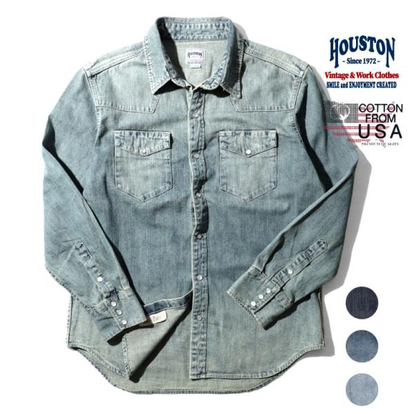 HOUSTON / ヒューストン 40695 USA COTTON DENIM WESTERN SH...