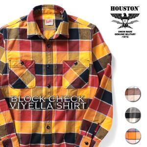 HOUSTON / ヒューストン 40873 BLOCK CHECK VIYELLA SHIRT / ブロックチェックビエラシャツ-全4色-