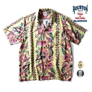 HOUSTON / ヒューストン 40975 ALOHA SHIRT (BORDER) / アロハシャツ -全2色-｜houston-1972