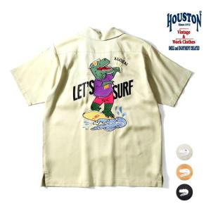 HOUSTON / ヒューストン 41043 BOWLING SHIRT (DINOSAUR) / ボーリングシャツ -全3色-｜houston-1972