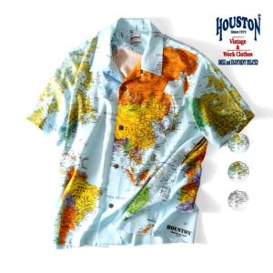 HOUSTON  / ヒューストン 41104 ALOHA SHIRT (MAP) / アロハシャツ -全3色-｜HOUSTON OFFICIAL ONLINE STORE