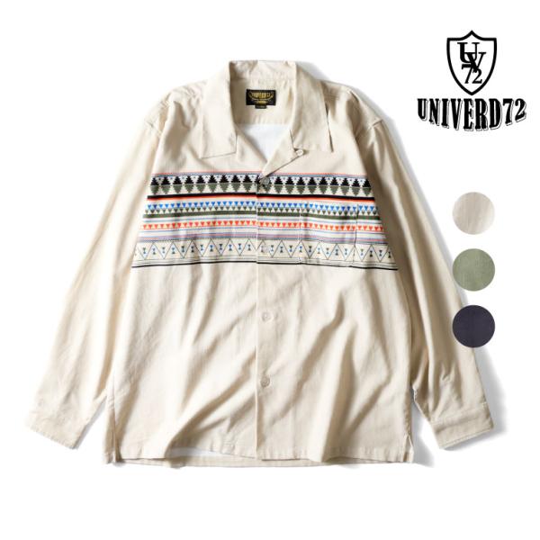 UNIVERD72 / ユニバード72 41263 PRINT CORDUROY SHIRT(NAT...