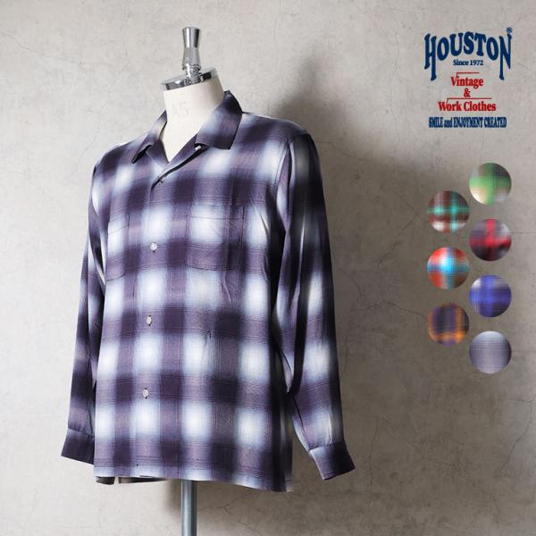 HOUSTON  / ヒューストン 41284 OMBRE CHECK L/S SHIRT / オン...