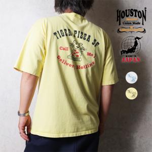 【OFFICIAL限定】　HOUSTON / ヒューストン U2009 PIGMENT PRINT TEE (TIGER PIZZA) / ピグメント プリント 半袖Tシャツ (タイガーピザ) -全2色-