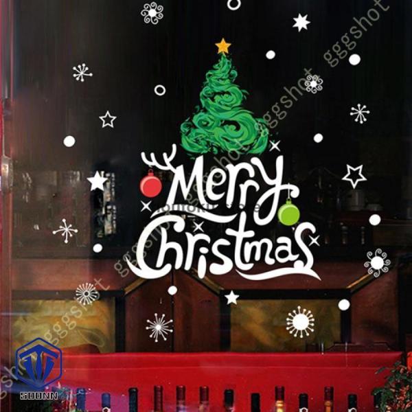 クリスマス ウォールステッカー クリスマス キャンディ ギフト スノーフレーク 壁ステッカー Mer...