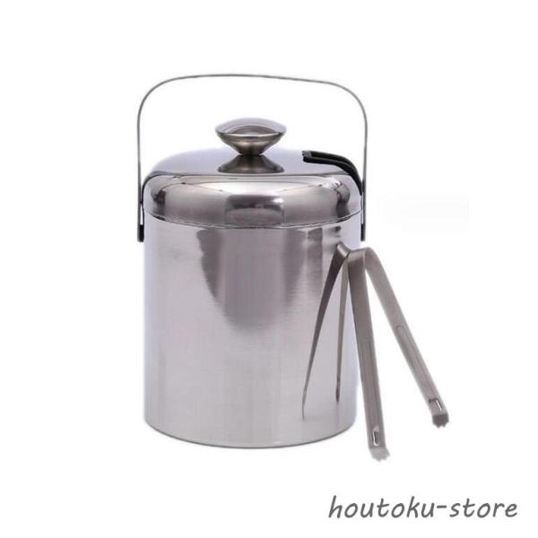 アイスペール 1.3L ワイン アイスバケット アイススクープ クーラー 酒 ステンレス鋼 二重壁断...