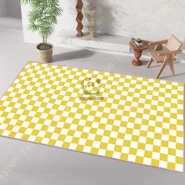 北欧 カーペット ラグ 洗える ラグマット 格子縞 抗菌 防ダニ ホットカーペット対応 エスニック ...