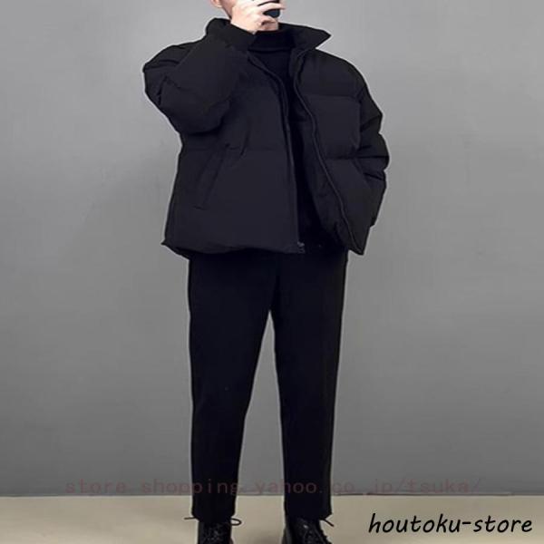 上下セット ゴルフウェア セットアップ 中綿 ロングパンツ 2点セット メンズ 冬 ジップアップ 前...