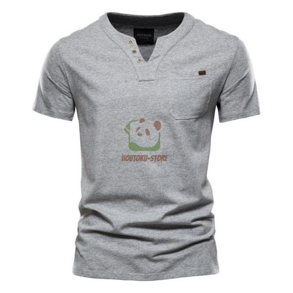 ヘンリーネックtシャツ 半袖 メンズ tシャツ アメカジ 無地 ス カットソー インナー 春夏 おす...