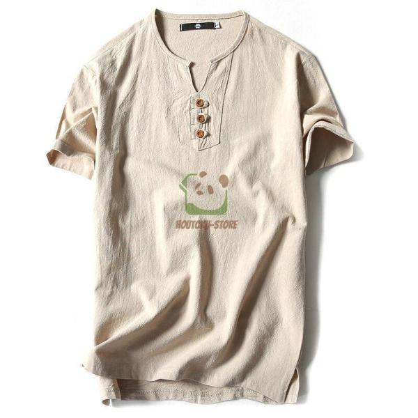 Tシャツ メンズ チャイナ服 メンズ Tシャツ 夏服 カジュアルTシャツ ス vネック 夏 40代 ...