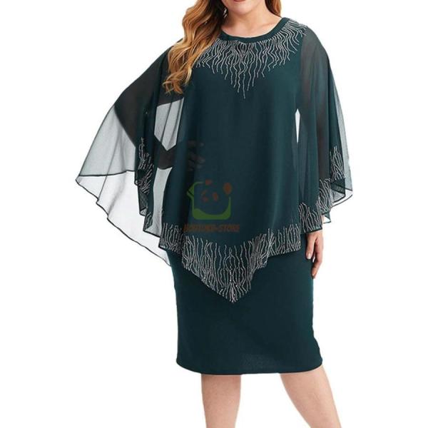 可愛い レディース ママ ワンピース 結婚式 入学式 膝丈 レディース ドレス 五分袖 春秋冬 50...