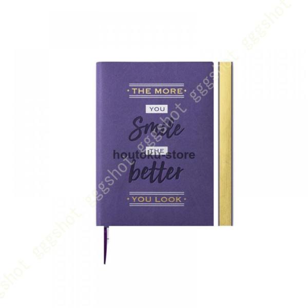 ノート モダン ノートブック (192ページ) ハードカバー 1本のリボンブックマーク 罫線入り 方...