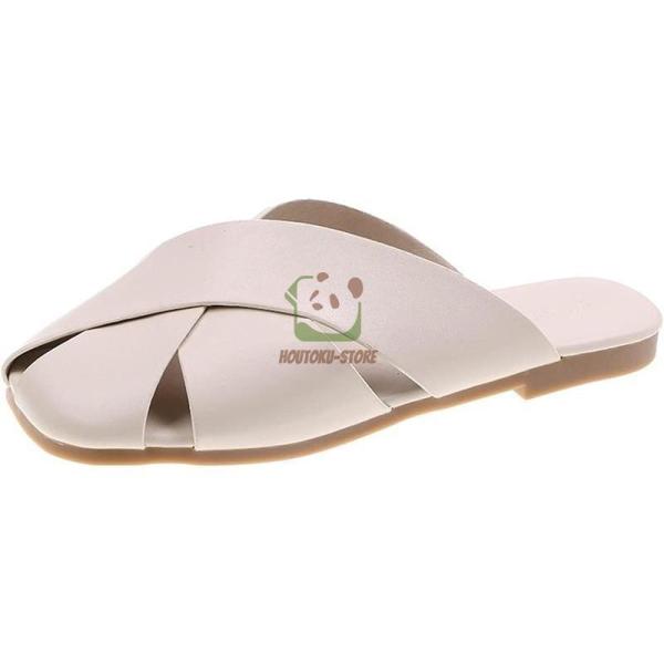 編み込み スリッパ レディース フラットサンダル クラシック 軽便 オシャレ ローファー ミュール ...