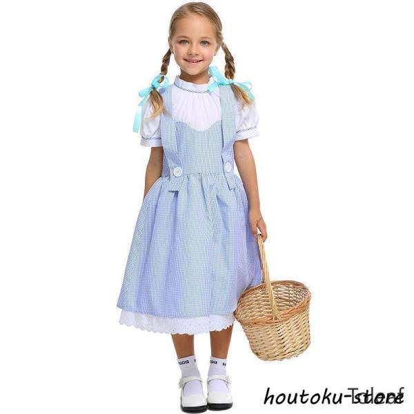 ドロシー風 オズの魔法使い Dorothy 童話 S-XL 女の子 ワンピース キッズ 子供用 コス...