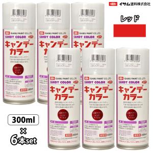 イサム　キャンディーカラー エアゾール  300ｍｌ6本セット / 3753 レッド  キャンディ 塗料 スプレー　ラッカー｜houtoku