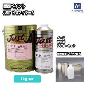 ノンサンディング！　JUST H-S フィラー A 1kgセット（シンナー硬化剤付）/自動車用ウレタン塗料　カンペ　ウレタン　塗料　サフェーサー　プラサフ