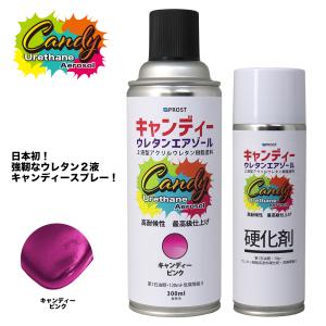 PROST キャンディー ウレタン エアゾール キャンディーピンク 300mlセット/自動車用 ウレタン塗料 2液 キャンディー スプレー｜houtoku