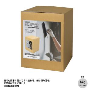 ！簡単！グレーの練り漆喰プレミアム　全４色 ４kg（畳2枚分