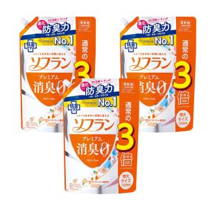 ライオン ソフラン プレミアム消臭 柔軟剤 アロマソープの香り 詰め替え 1260ml 3袋セット｜houwashop