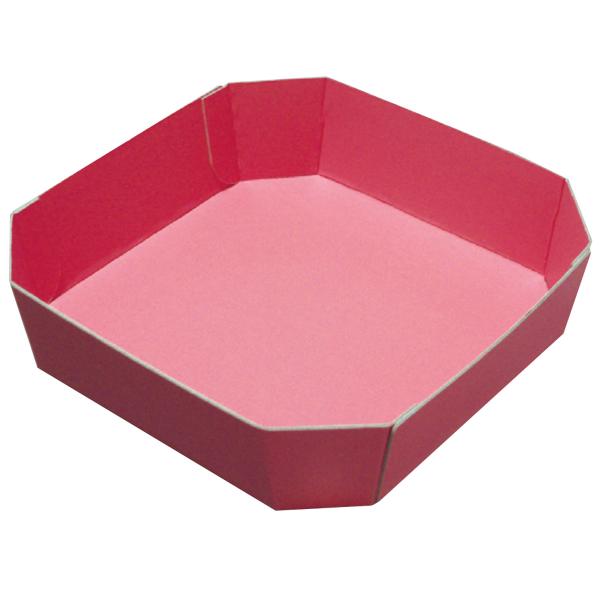 オリカ フルーツ用紙トレー カラー段トレー OG-4L ピンク 205×210×50mm 1ケース4...