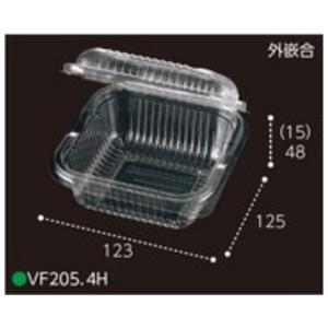 屋号必須 ミニトマト用パック VF205 4H 125×123×63mm  外嵌合 4穴 目安約200g 1ケース1000枚入 エフピコチューパ｜houzainokura