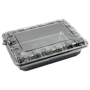 弁当容器 仕切無し KY-6 黒 175×123×37mm 外嵌合 KY-6盛嵌合蓋セット 1セット各2000枚入 北原産業
