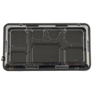北原産業 弁当容器 KB-4 黒 本体蓋セット 306×155×38(フタ13)mm 内嵌合