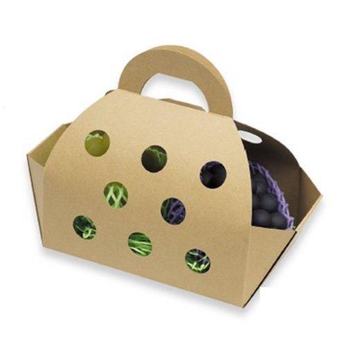 ぶどう箱 L-2480 クラフト手提 大 340(底250)×120(底150)×195mm 1ケー...