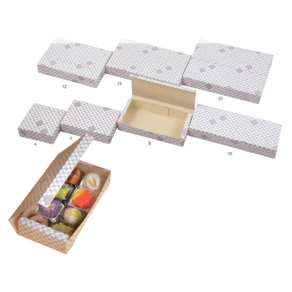 値引有 和菓子用サービス箱 8個用 和 C 白藤 8 240×120×45mm 1セット100枚 玉...