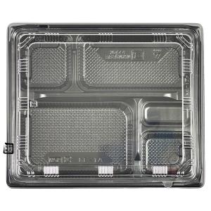 北原産業 弁当容器 KF-52黒 247×151×42mm 外嵌合 蓋セット 1セット各