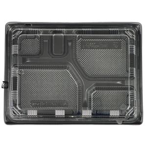 北原産業 弁当容器 KE-10 黒 230×170×37(フタ9)mm 内嵌合 本体蓋セット
