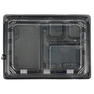 使い捨て 弁当箱 400枚 RKB-10B 黒 本体&蓋セット 北原産業 弁当容器 KE-10B 黒 230×170×32(フタ9)mm 内嵌合 本体蓋