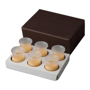 ヤマニパッケージ プリン箱 20-269 エコ牛乳瓶90cc 6本箱 158×105