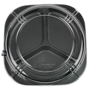 北原産業 弁当容器 KF-36朱黒 220×148×23mm 外嵌合 蓋セット 1セット各