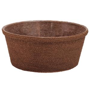 ペーパーロープバスケット M φ24cm ブラウン φ240×105mm 1ケース64個入 3026-92 カレント フラワー 花用 花篭 籠 丸型