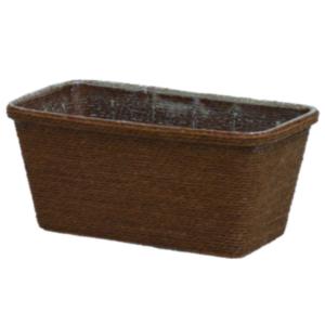 ペーパーロープバスケット D3.5W ブラウン 235×130×105mm 1ケース120個入 3009-52 カレント フラワー 花用 花篭 籠 角型