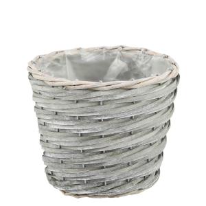 ウッドチップバスケット リーヴァ D4 グレイ 165×135mm 1ケース60個入 8462-02 カレント フラワー 花用 花篭 籠 丸型 爆買