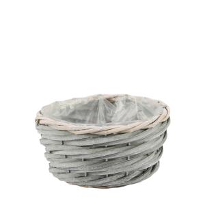 ウッドチップバスケット リーヴァ φ14 グレイ 140×70mm 1ケース96個入 8462-05 カレント フラワー 花用 花篭 籠 丸型 爆買