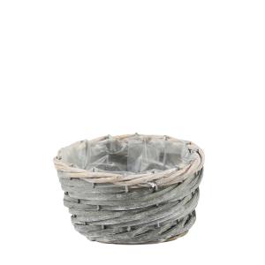 ウッドチップバスケット リーヴァ φ12.5 グレイ 125×65mm 1ケース180個入 8462-06 カレント フラワー 花用 花篭 籠 丸型