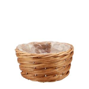 ウッドチップバスケット リーヴァ φ14 ブラウン 140×70mm 1ケース96個入 8463-05 カレント フラワー 花用 花篭 籠 丸型 爆買