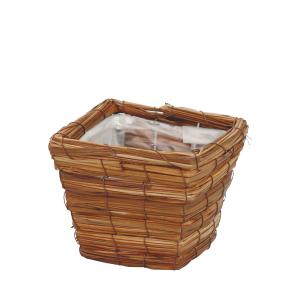 山草バスケット D3.5 ブラウン 140×140×110mm 1ケース100個入 6010-04 カレント フラワー 花用 花篭 籠 角型