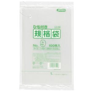 ジャパックス LD規格ポリ袋 0.03mm厚 No.9紐付き LK09 150×250mm 1ケース8000枚入り｜houzainokura