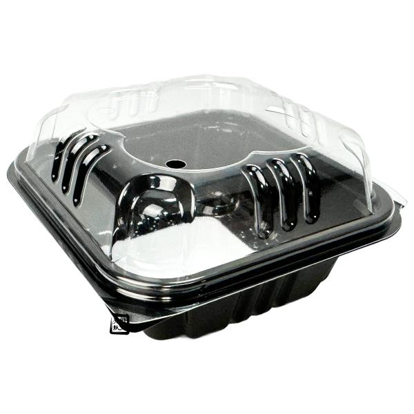 ミニパック クロバー200黒 115×115×62mm 4穴 嵌合 1ケース1200枚入 ミニトマト...