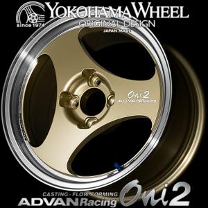 アドバン レーシング Oni2 アルミホイール 14×6.0J　4/100　+38 マシニング＆シャンパンゴールド V5130｜howars