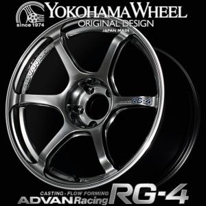 アドバン レーシング RG4 アルミホイール 18x7.0J　4/100　+41 M14 レーシングハイパーブラック＆リング V4988｜howars