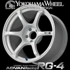 アドバン レーシング RG4 アルミホイール 18x7.5J　5/114.3　+47 M14 レーシングホワイトメタリック＆リング  V4994｜howars