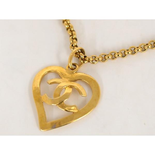 シャネル CHANEL ココマーク ハートモチーフ ネックレス 95P 1995年製 ゴールドカラー...
