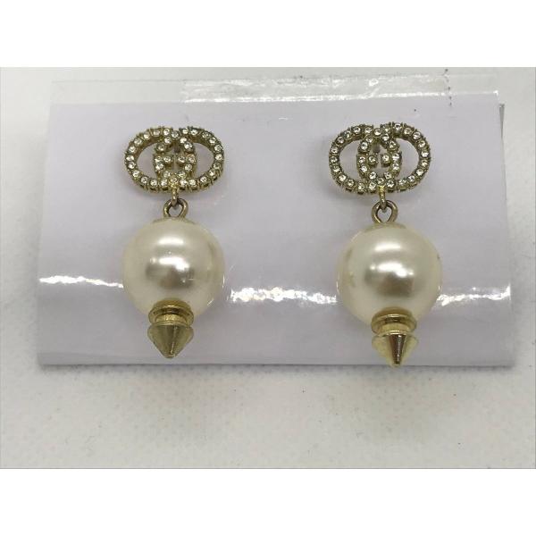 グッチ GUCCI ピアス インターロッキングG パール付き 2個セット 11.5g ［静岡市］店頭...